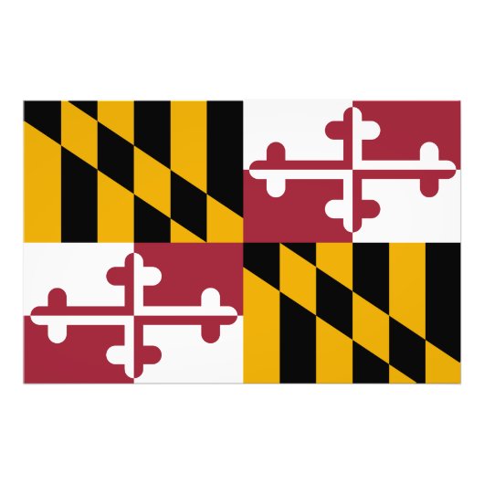 Maryland State Vlag Verenigde Staten Foto Afdruk (Voorkant)