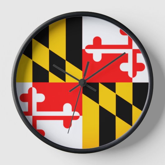 Maryland State Vlag Wandklok (Voorkant)