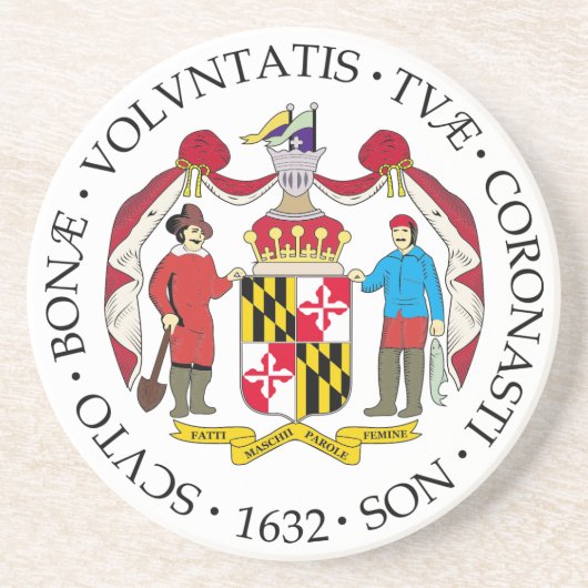 Maryland-teken Zandsteen Onderzetter (Voorkant)