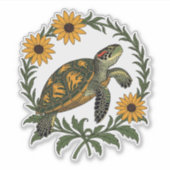 Maryland Terrapin And Black Eyed Susan Flowers Sticker (Voorkant)