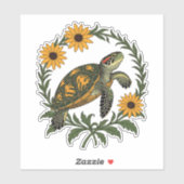 Maryland Terrapin And Black Eyed Susan Flowers Sticker (Vel)