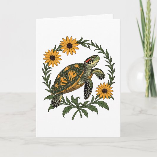 Maryland Terrapin en Black Eyed Susan Bloemen Feestdagen Kaart (Voorkant)