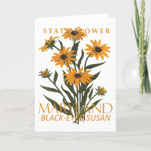 Maryland Territorium Bloem De Black-Eyed Susan Feestdagen Kaart