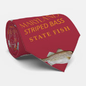 Maryland Territorium Vis de gestreepte bas Stropdas (Opgerold)