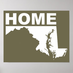 Maryland Thuis Weg Van Staat Poster Bord