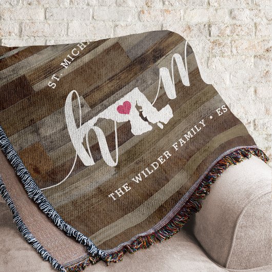 Maryland Thuisstaat Persoonlijke Houten Uiterlijk Deken