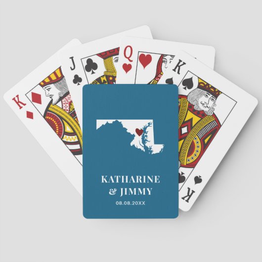 Maryland Trouw Geschenk Deck Kaarten, Staatkaart Pokerkaarten (Achterkant)
