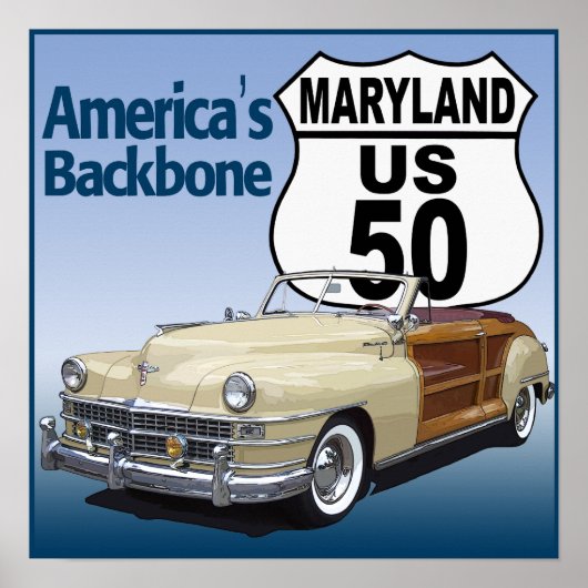 Maryland US Route 50 Poster (Voorkant)