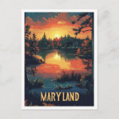 Maryland USA Art  Illustratie Reizen Briefkaart (Voorkant)