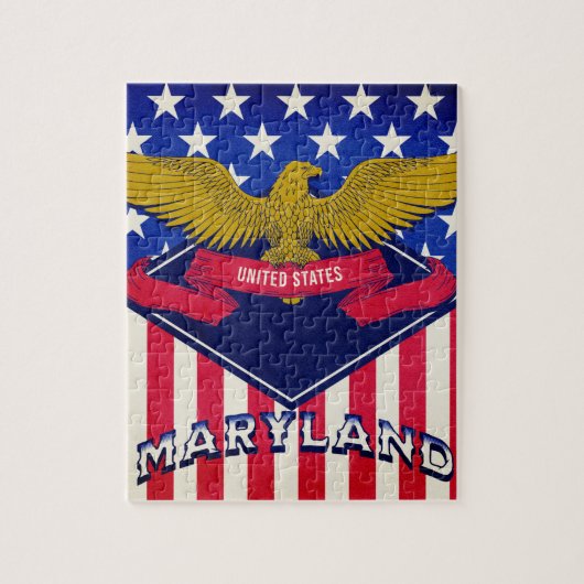 Maryland USA Flag Legpuzzel (Verticaal)