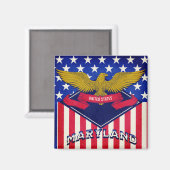 Maryland USA Flag Magneet (Voorkant / Achterkant)