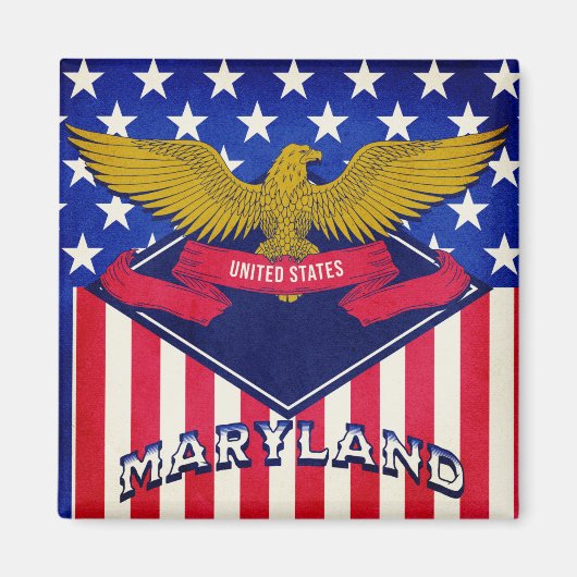 Maryland USA Flag Magneet (Voorkant)