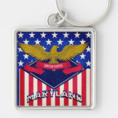Maryland USA Flag Sleutelhanger (Voorkant)