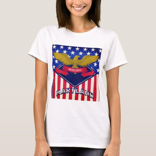 Maryland USA Flag T-shirt (Voorkant)