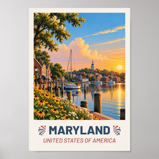 Maryland USA – Oude Reisposter Poster (Voorkant)