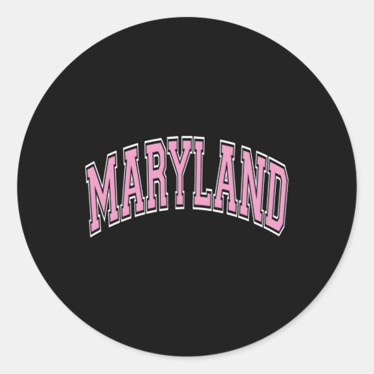 Maryland Varsity Stijl K Tekst Ronde Sticker (Voorkant)
