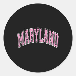 Maryland Varsity Stijl K Tekst Ronde Sticker