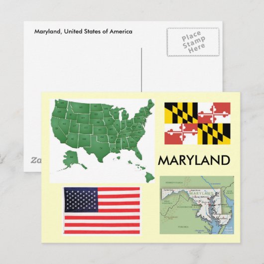 Maryland, Verenigde Staten Briefkaart (Voorkant / Achterkant)