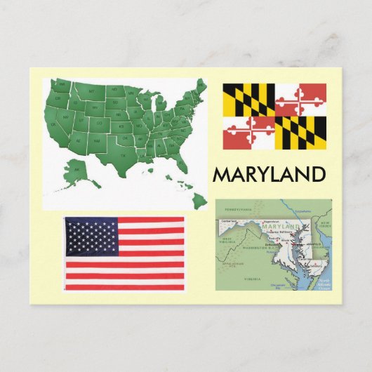 Maryland, Verenigde Staten Briefkaart (Voorkant)