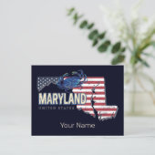 Maryland Verenigde Staten Retro State Kaart  Veren (Staand voorkant)