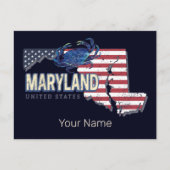 Maryland Verenigde Staten Retro State Kaart  Veren (Voorkant)
