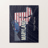 Maryland Verenigde Staten Retro State Kaart Veren Legpuzzel (Verticaal)