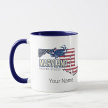 Maryland Verenigde Staten Retro State Kaart  Veren