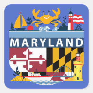 Maryland, Verenigde Staten Vierkante Sticker