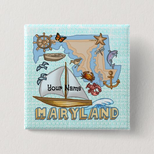 Maryland Vierkante Button 5,1 Cm (Voorkant)