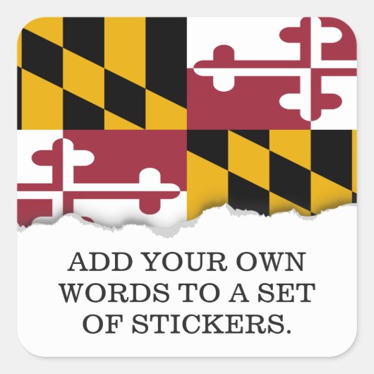 Maryland Vierkante Sticker (Voorkant)