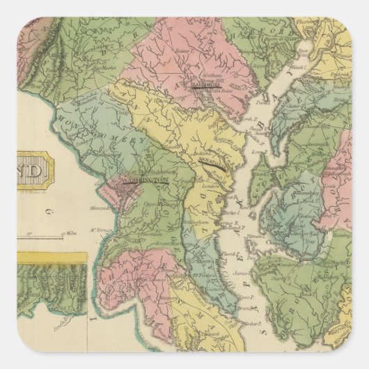 Maryland Vierkante Sticker (Voorkant)