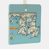 Maryland Vintage Kaart Keramisch Ornament (Rechts)