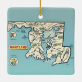 Maryland Vintage Kaart Keramisch Ornament (Achterkant)