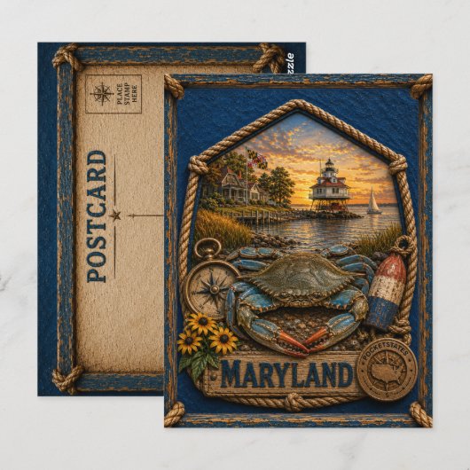 Maryland Vintage Reizen Briefkaart (Voorkant / Achterkant)