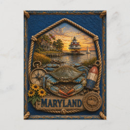 Maryland Vintage Reizen Briefkaart