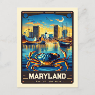 Maryland   Vintage van patriottische spirit Briefkaart