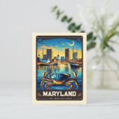 Maryland | Vintage van patriottische spirit Briefkaart (Staand voorkant)