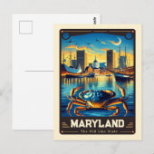 Maryland | Vintage van patriottische spirit Briefkaart (Voorkant / Achterkant)
