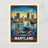 Maryland | Vintage van patriottische spirit Briefkaart (Voorkant)
