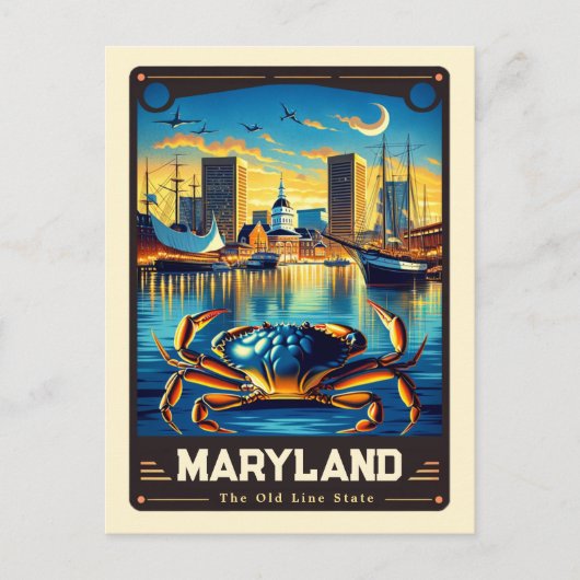 Maryland | Vintage van patriottische spirit Briefkaart (Voorkant)