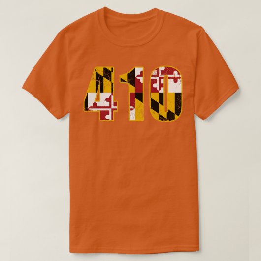Maryland Vlag 410 Netnummer T-shirt (Design voorkant)
