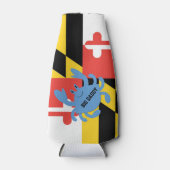 Maryland vlag blauwe krab gepersonaliseerd flesjeskoeler (Voorkant)