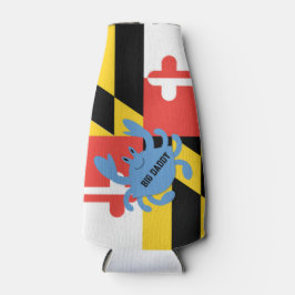 Maryland vlag blauwe krab gepersonaliseerd flesjeskoeler