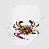 Maryland Vlag Blauwe Krab Golf Handdoek (Insitu)