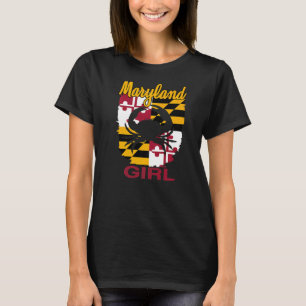 Maryland Vlag Blauwe krab Maryland Meisje T-shirt