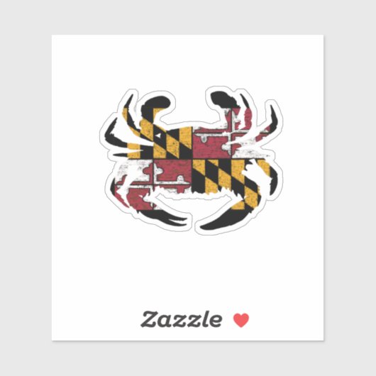 Maryland Vlag - Blauwe krab Vinyl Cut Sticker (Vel)