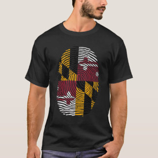 Maryland vlag duimafdruk t-shirt