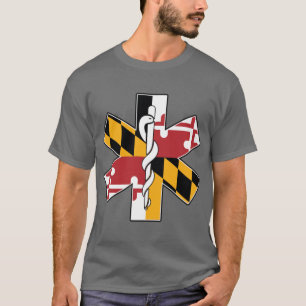 Maryland Vlag EMS Noodhulpdiensten voor E T-shirt