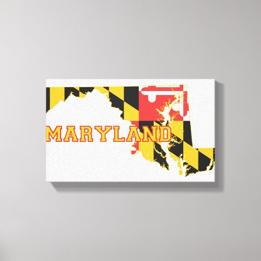 Maryland: vlag en kaart canvas afdruk (Voorkant)