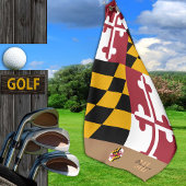 Maryland vlag en maryland monogrammen/golfhanddoek golfhanddoek